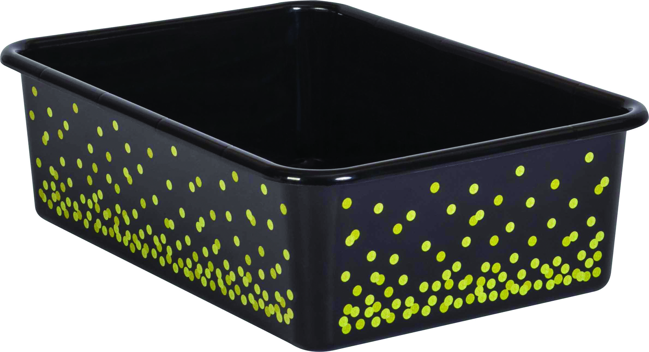 Black Confetti Large Plastic Storage bin