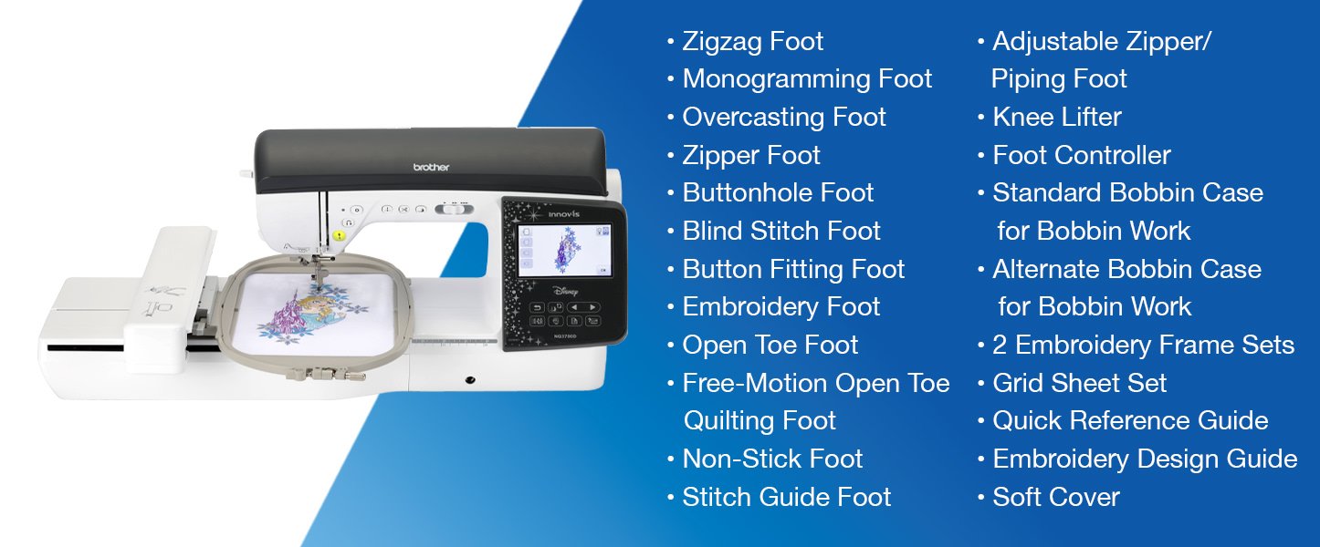 Brother Innov'is NQ3700D Disney Embroidery & Sewing Machine 6x10 hoop 012502665717