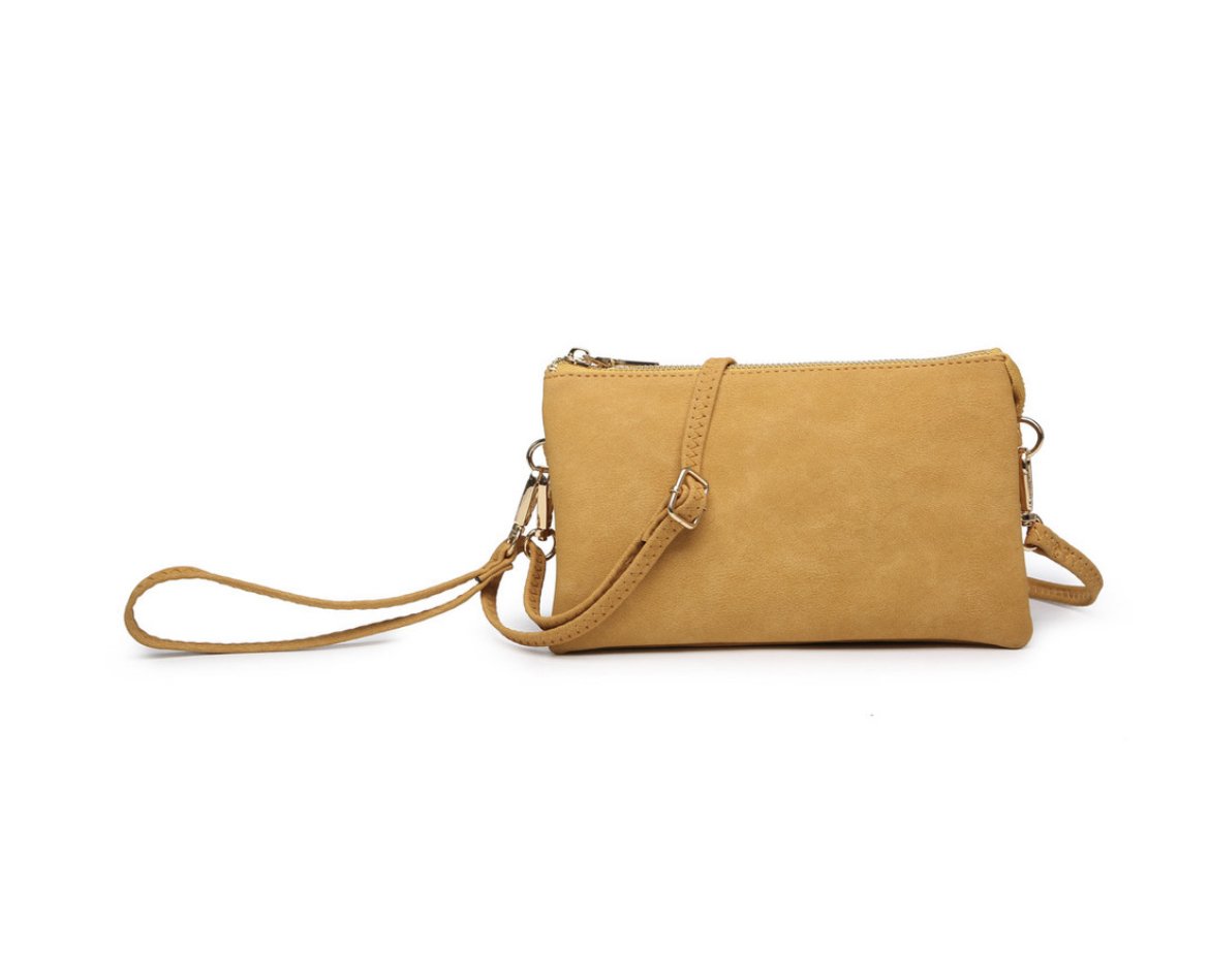 Mustard Riley 3 Compartment Crossbody/Wristlet