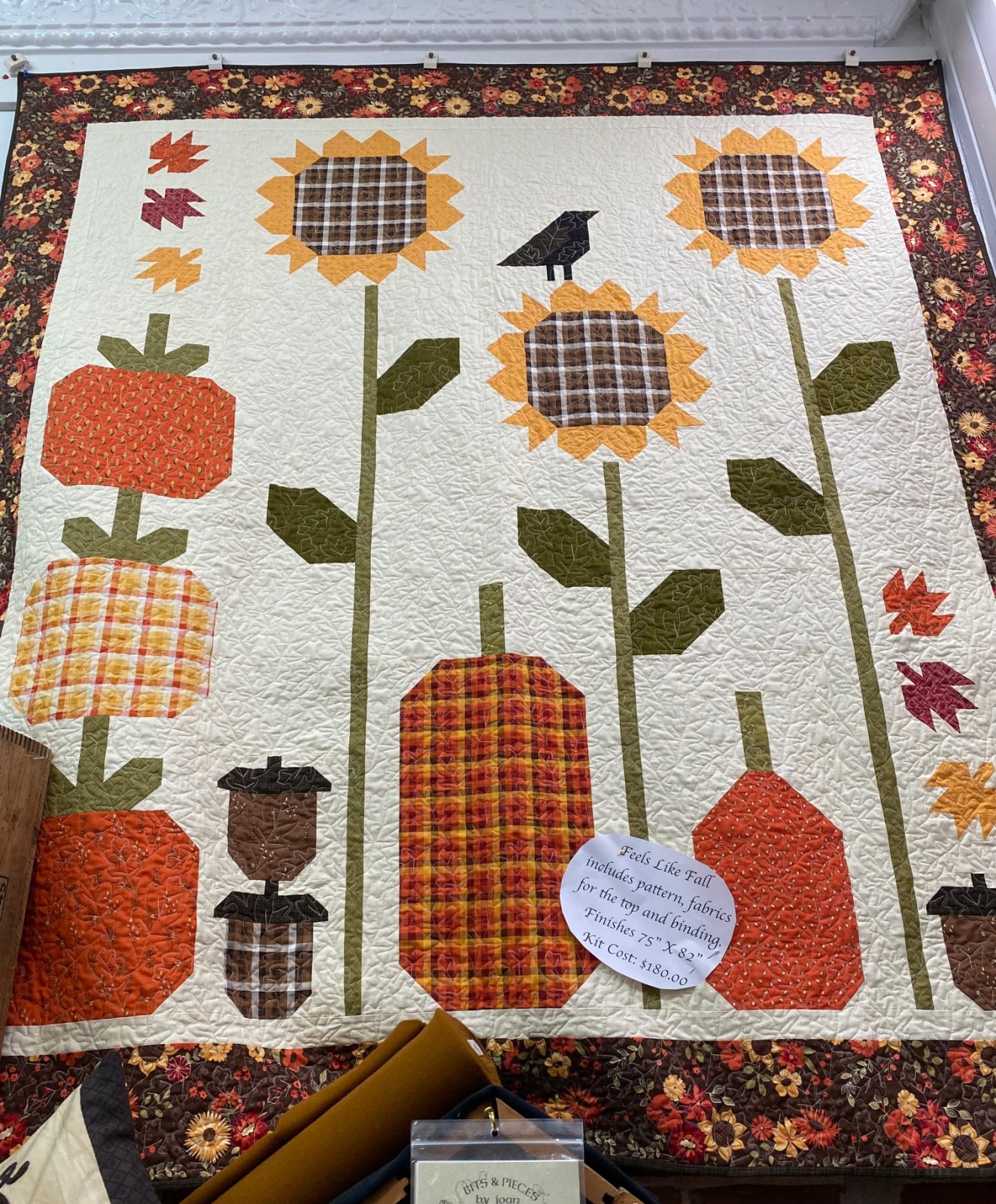 Riley Blake 75 X 82 Cotton Fall's In Town it Feels Like Fall Quilt Kit