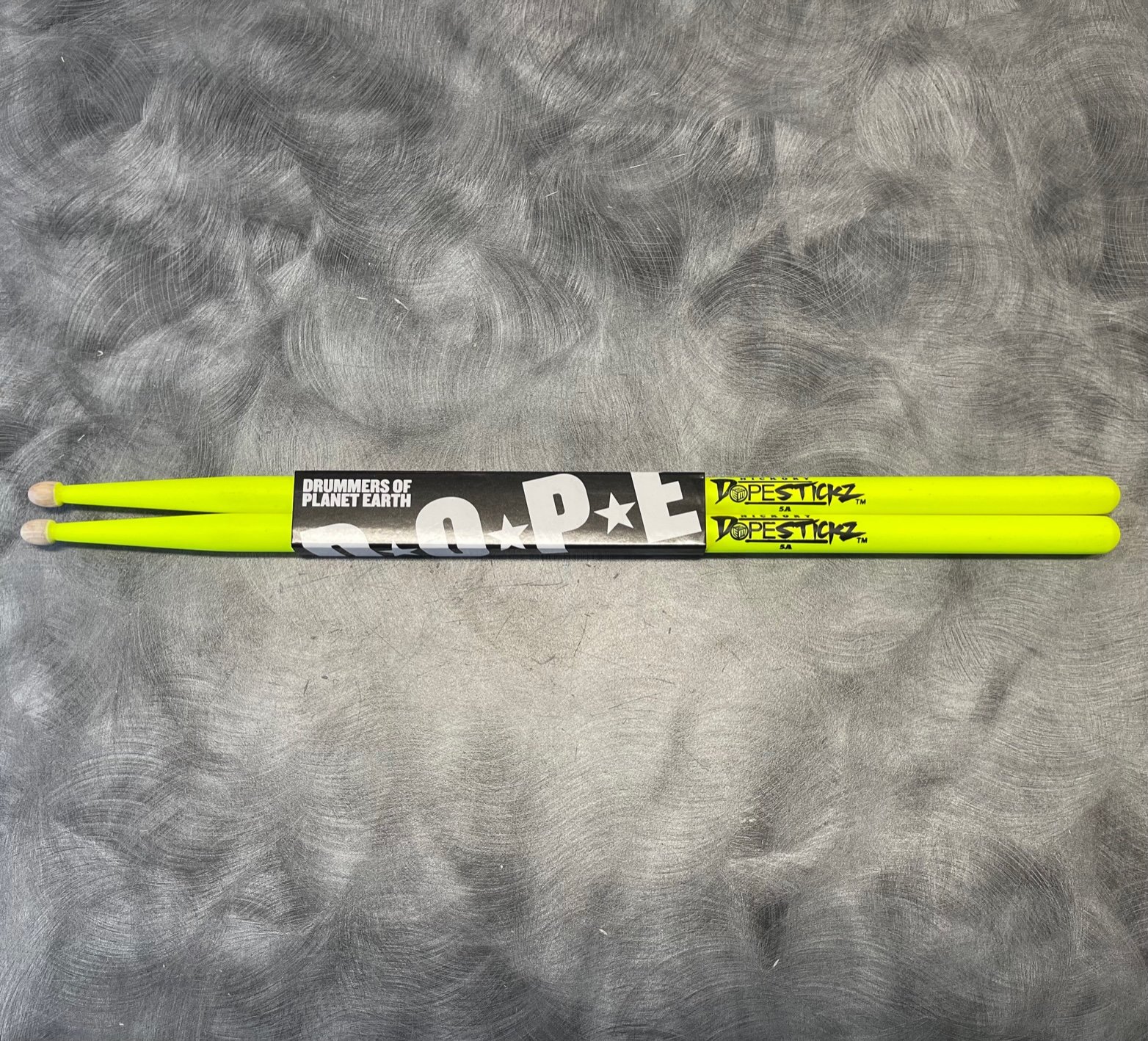 DopeStickz 5A Neon Green Acorn Drum Sticks (pair)