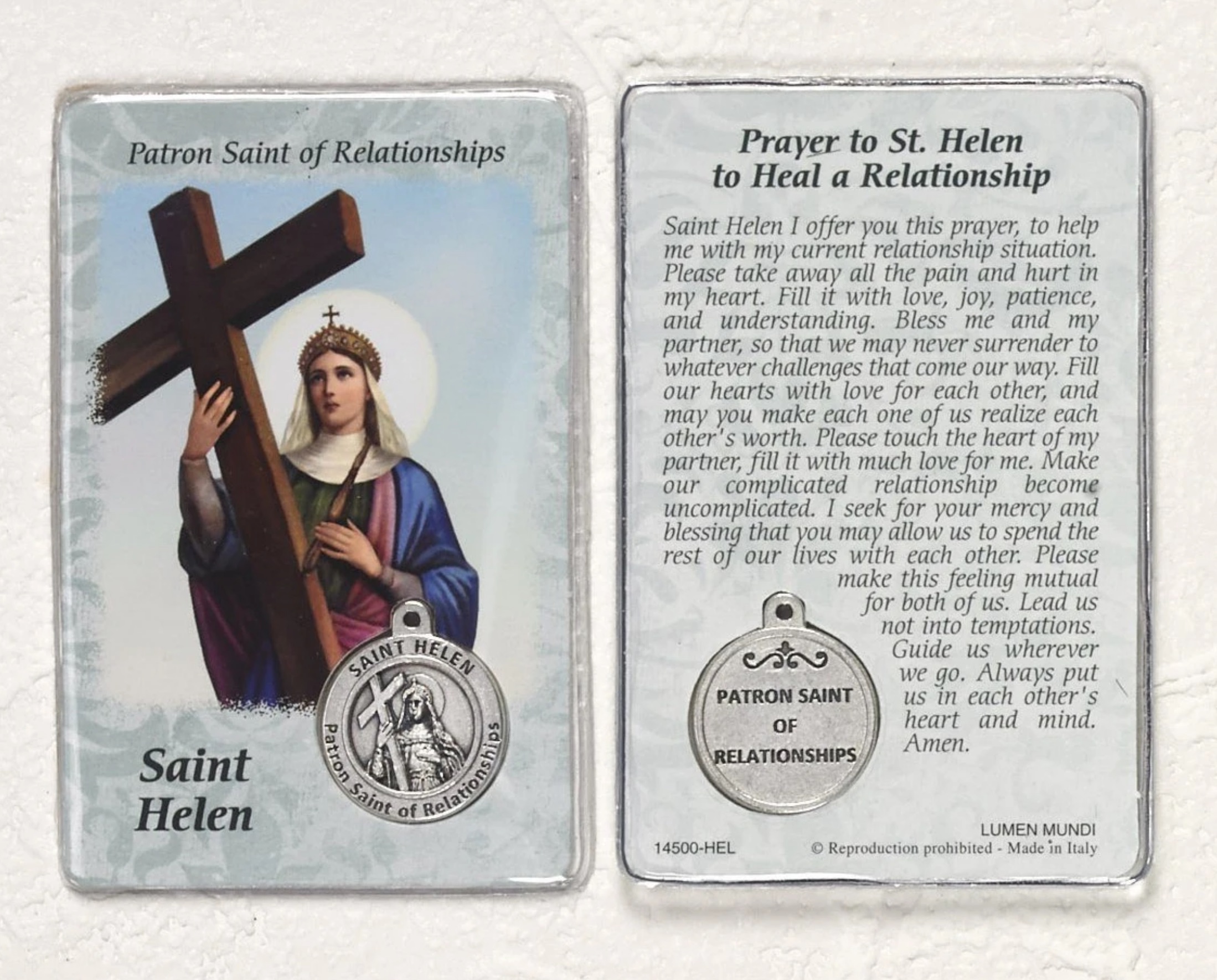 St Helen Healing Card with Medal 697951131053