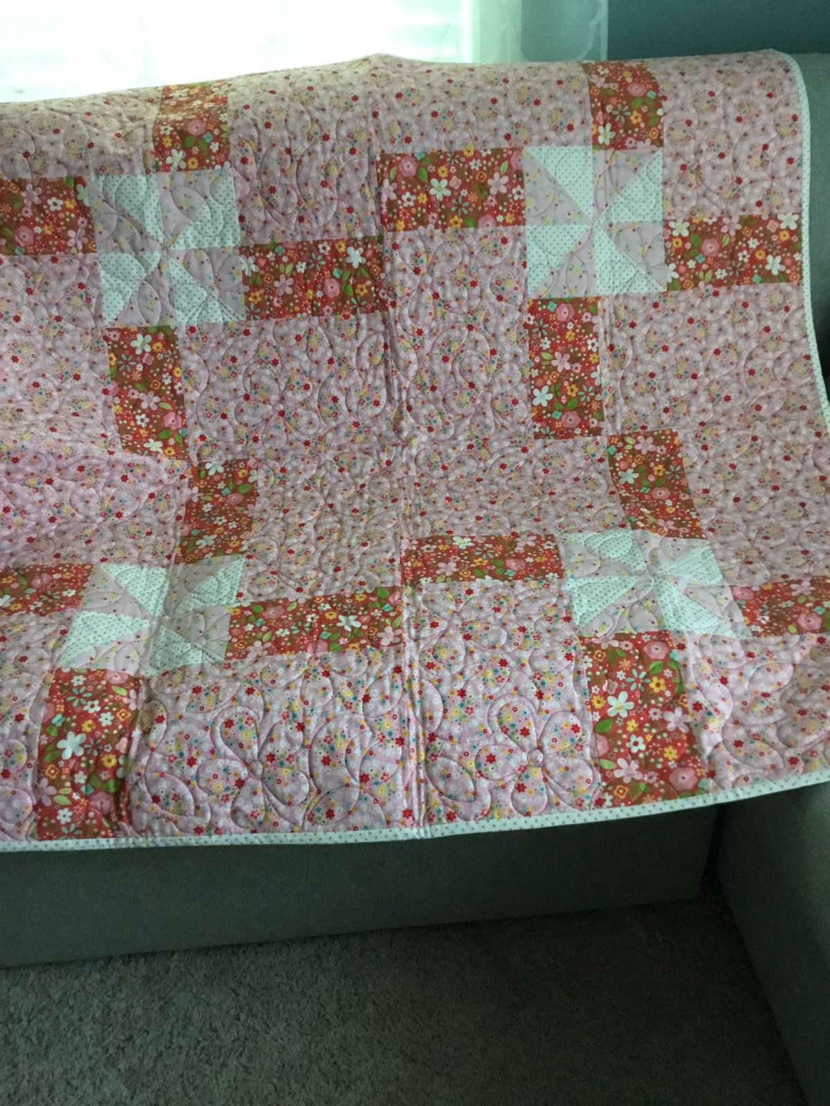 Rose & Pink Floral Quilt