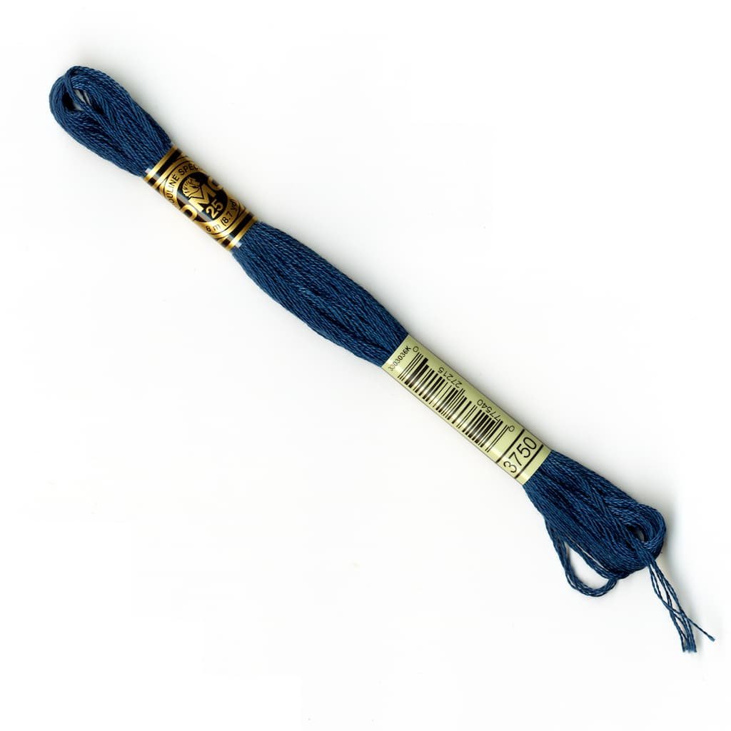 DMC 6 Strand Embroidery Floss 3750 VY DK Antique Blue 077540272150