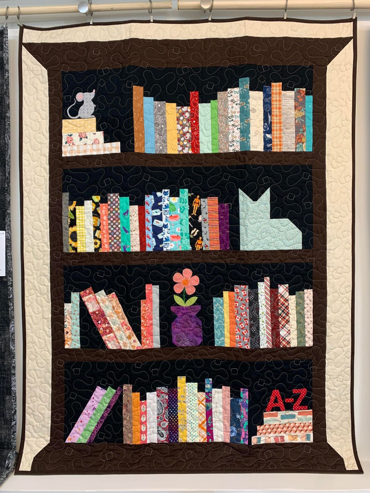 Bookcase Quilt with Roxanne