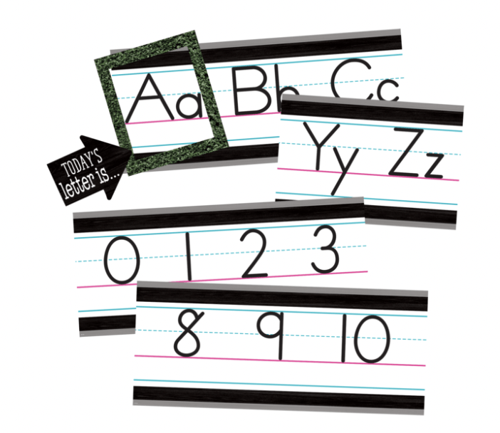 Modern Farmhouse Alphabet Line Bulletin Board 882319014578