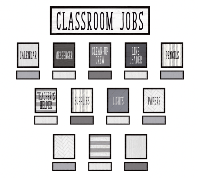 Modern Farmhouse Classroom Jobs Mini Bulletin Board 882319012987