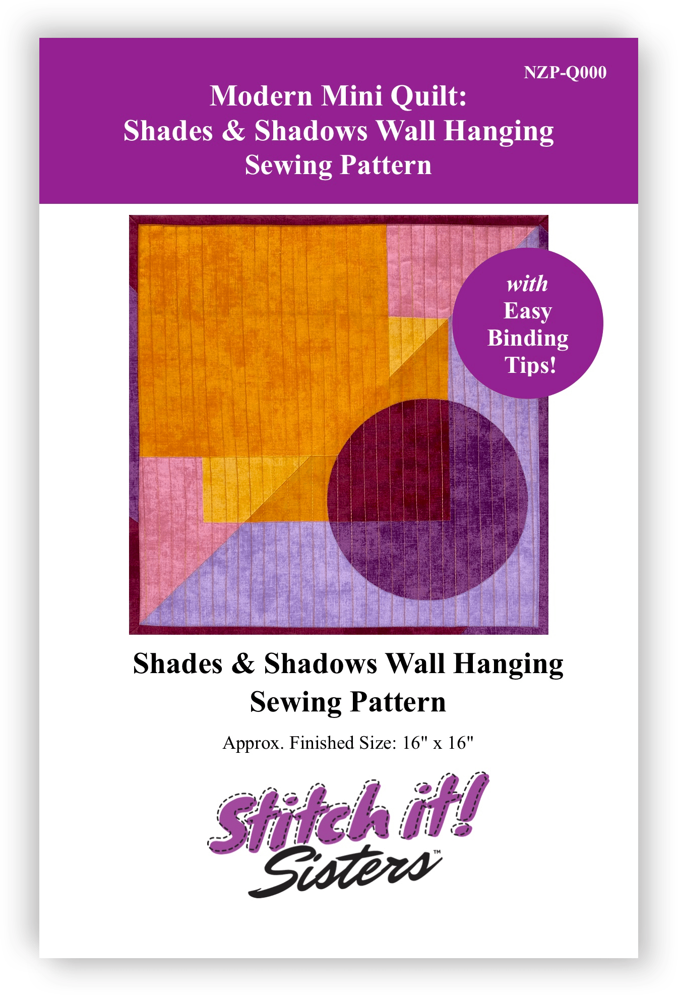 Exclusive Modern Mini Quilt Shades & Shadows Quilted Wall Hanging