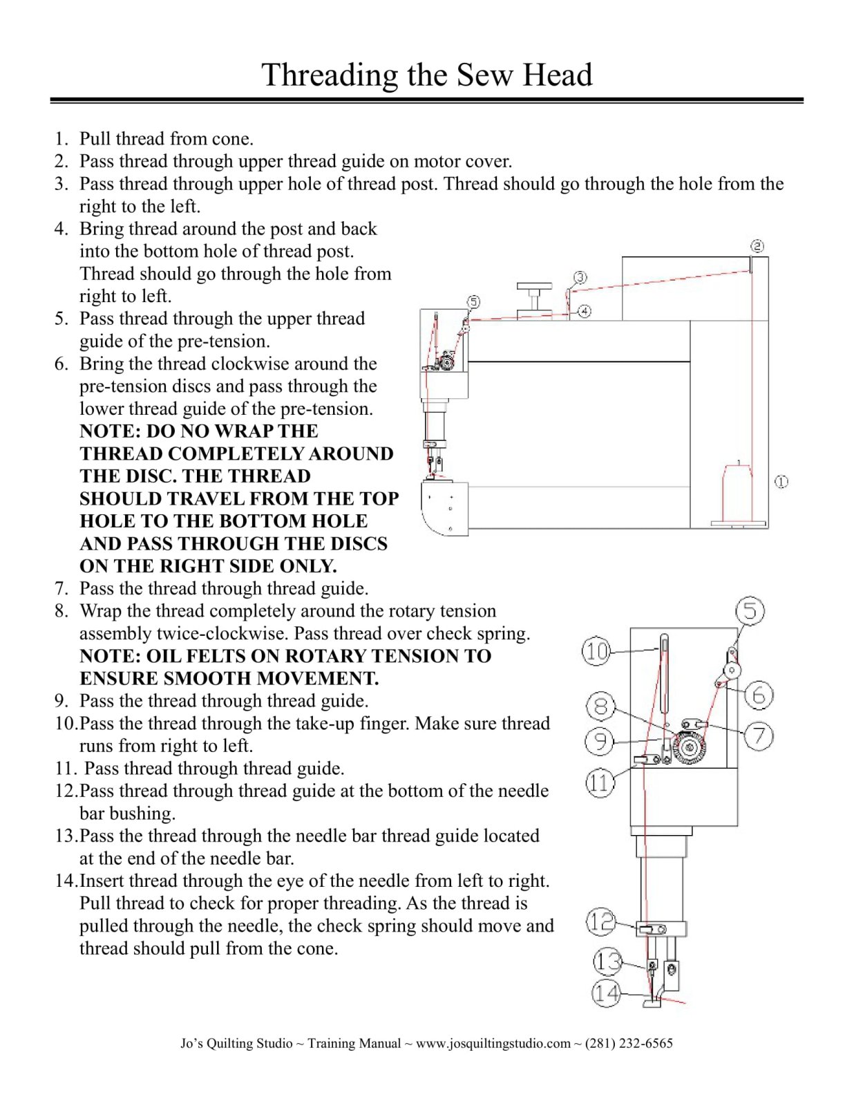 Threading the Machine | Jo's Quilting Studio | 1810 First Oaks Street