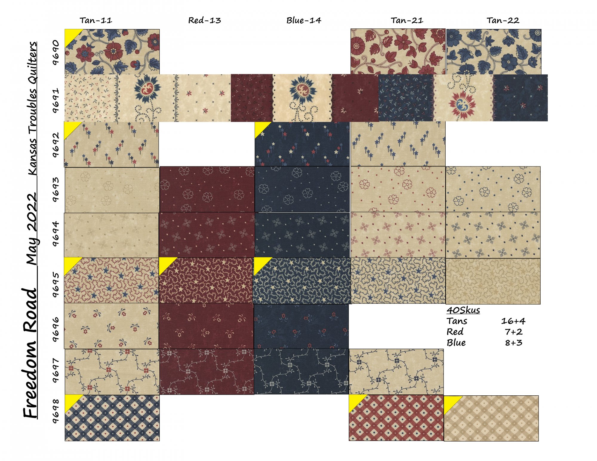 Kansas Troubles / Freedom Road / 9690 AB Bundle / Moda Precuts / Moda / Fat Quarters Bundle
