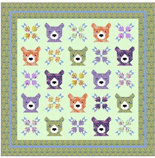 Bear and Bear Paw Quilt Kit Large