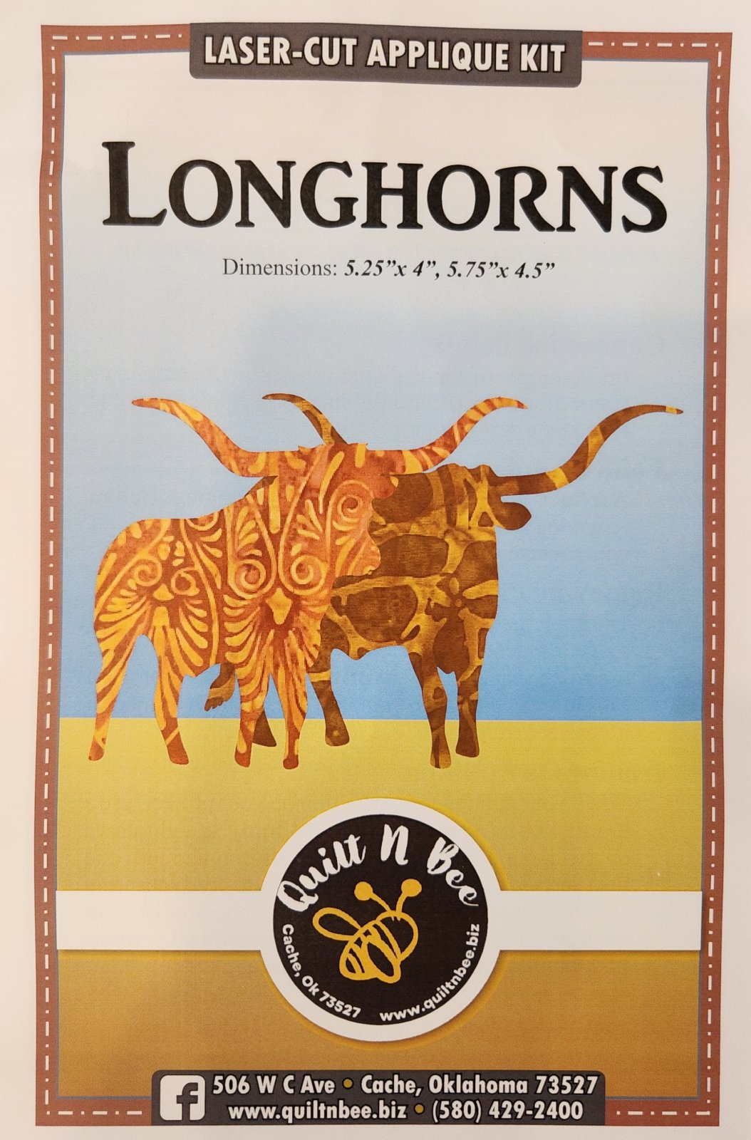 Longhorns Laser Cut Applique Kit