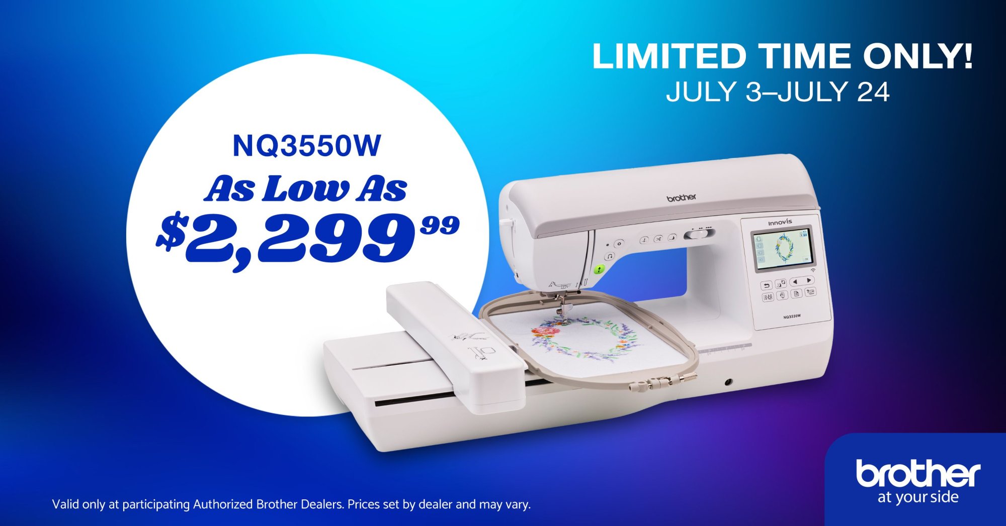 Innovís NQ3550W Combination Sewing & Embroidery/ equivalent to