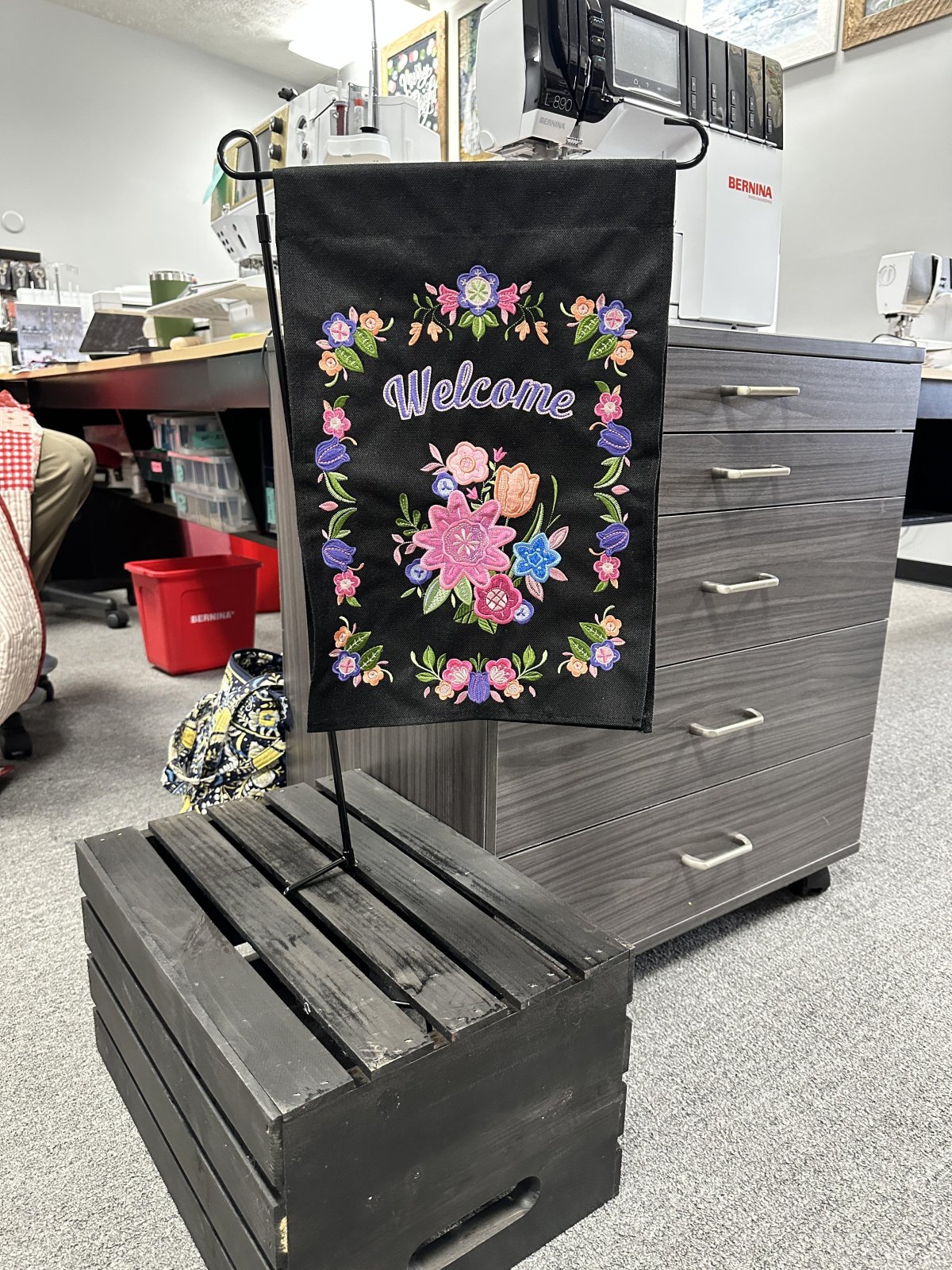 Embroidered Garden Flag