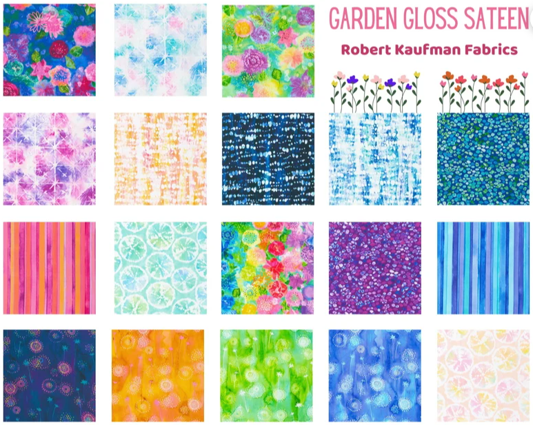 Garden Gloss Sateen by Robert Kaufman
