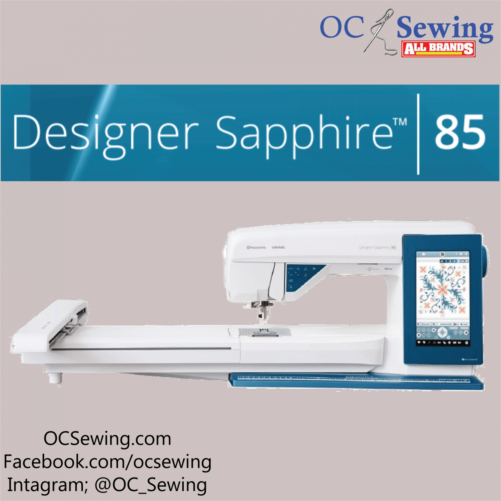 Husqvarna Viking DESIGNER SAPPHIRE 85 Embroidery and Sewing Machine