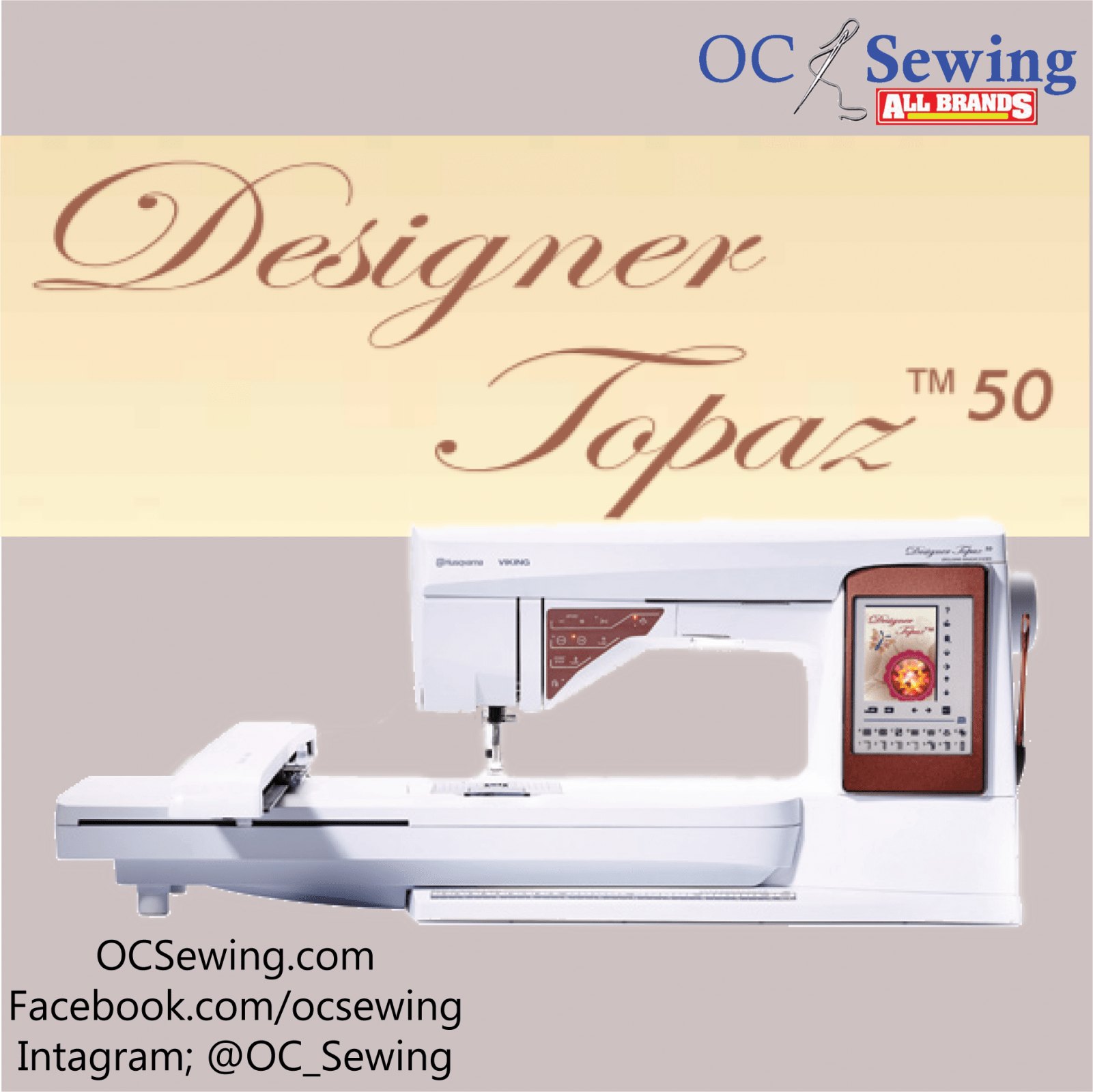 Husqvarna Viking Designer Topaz 50 Sewing and Embroidery Machine