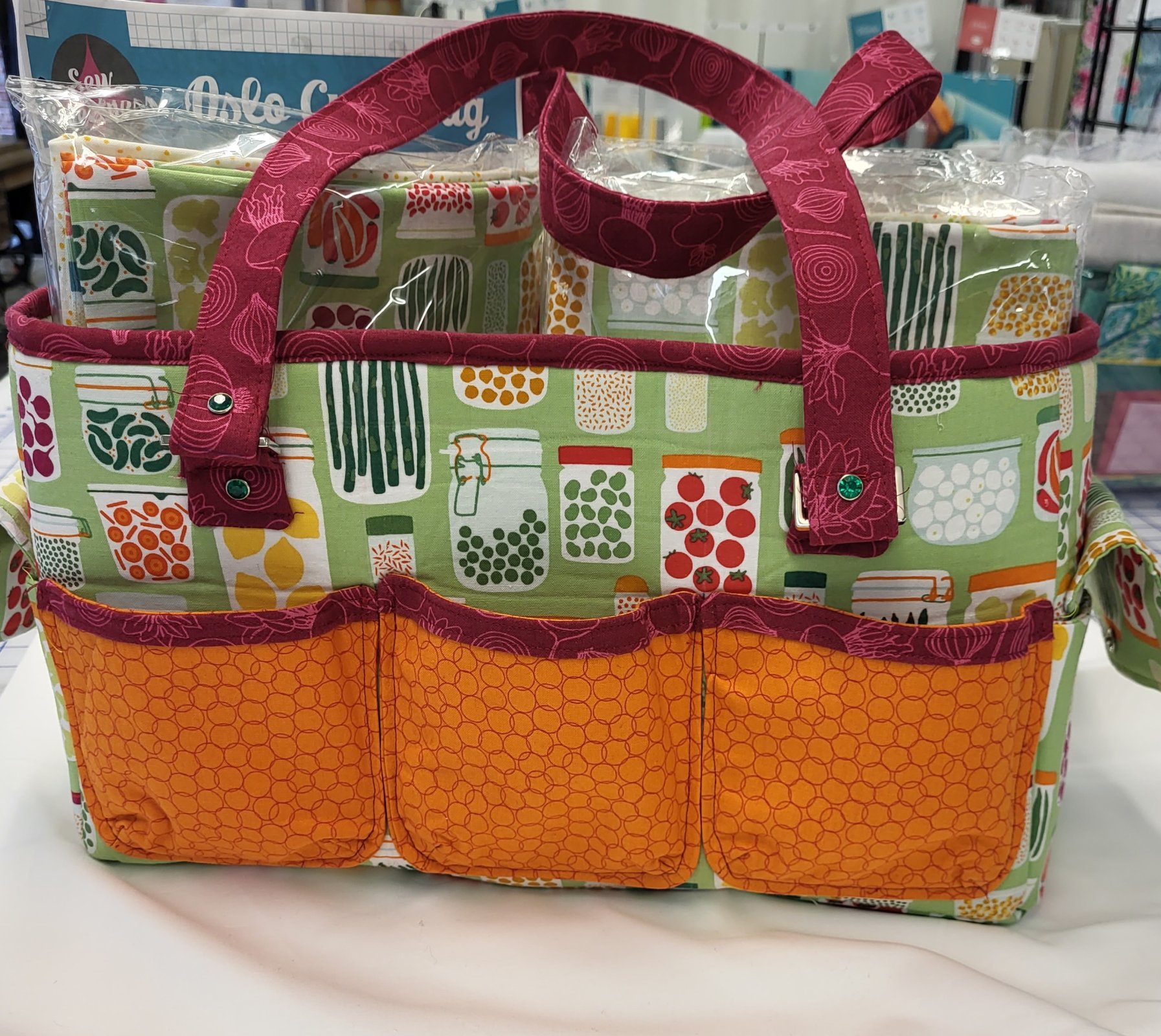 Oslo Craft Bag Fabric Kit Grow (includes pattern & hardware)