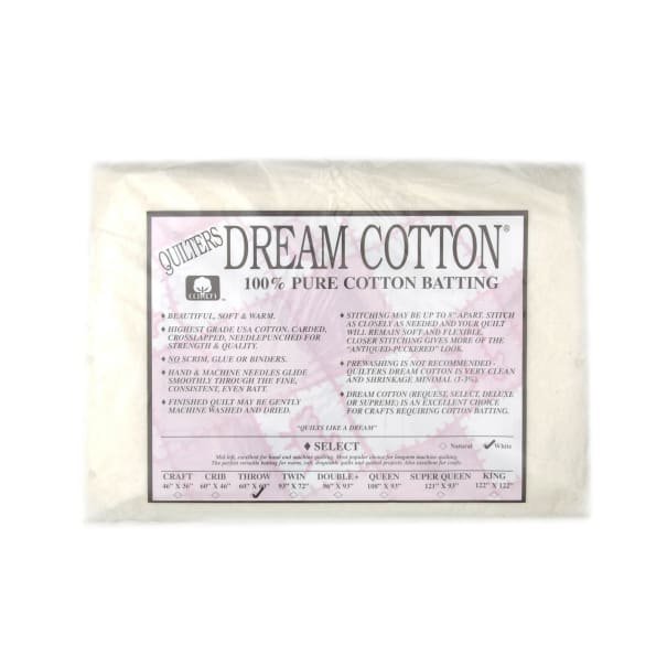 Quilters Dream Throw (60x60) White Cotton Batting