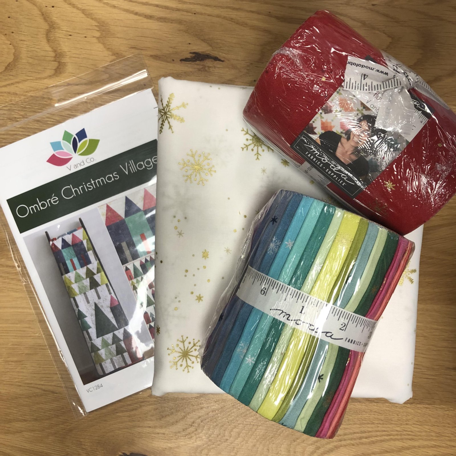 Ombre Christmas Village Quilt Kit