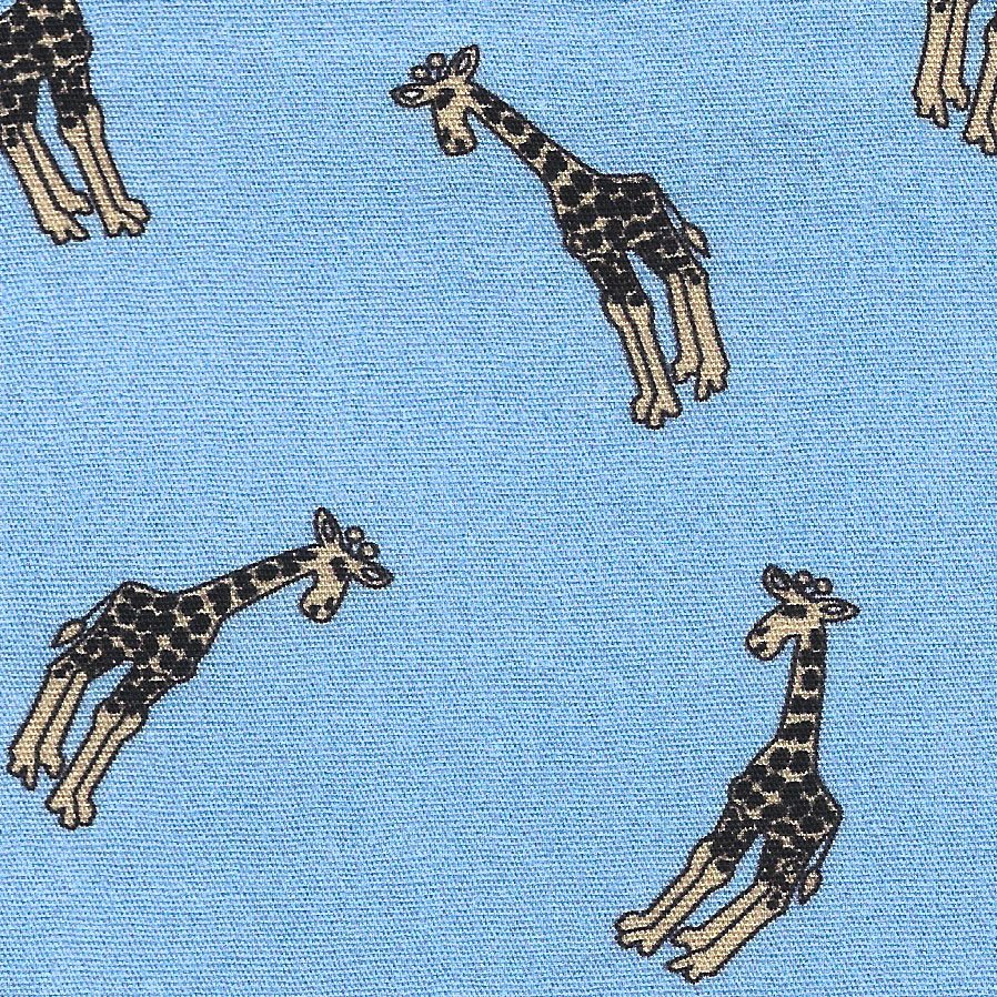 Giraffe Print Fabric Blue and Yellow by Fabric Finders