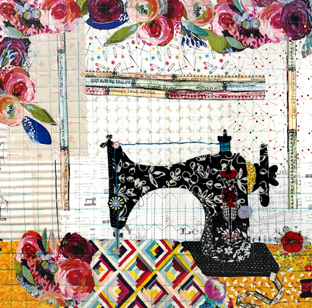 QUILTING Laura Heine Sewing Machine Collage