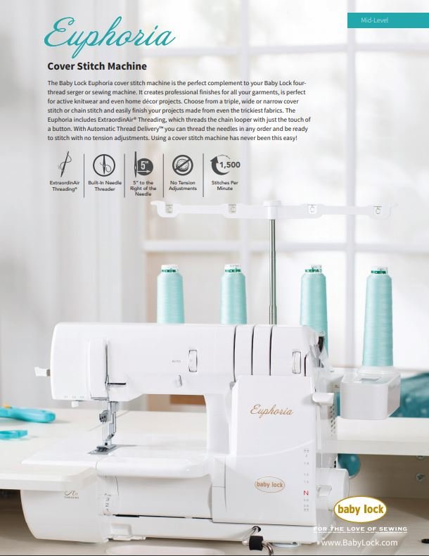 Babylock Euphoria Cover Stitch Machine (BLC4) 098612053194