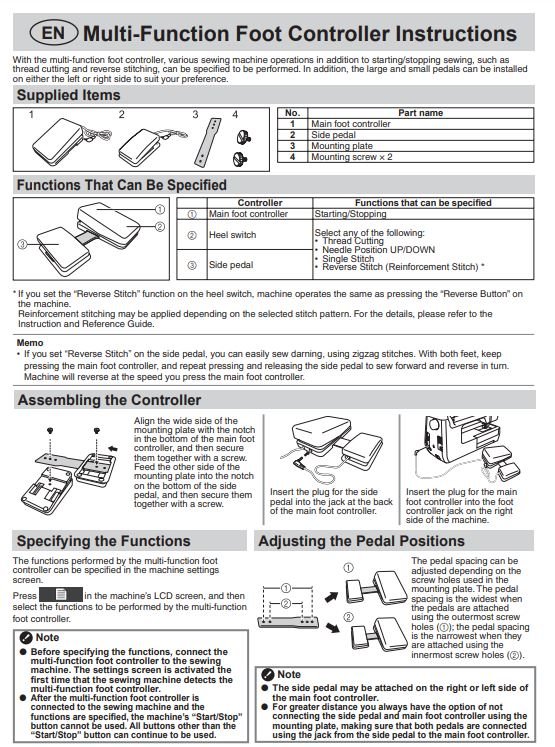 Babylock Foot Control Multifunction BLMAMFC 098612028185