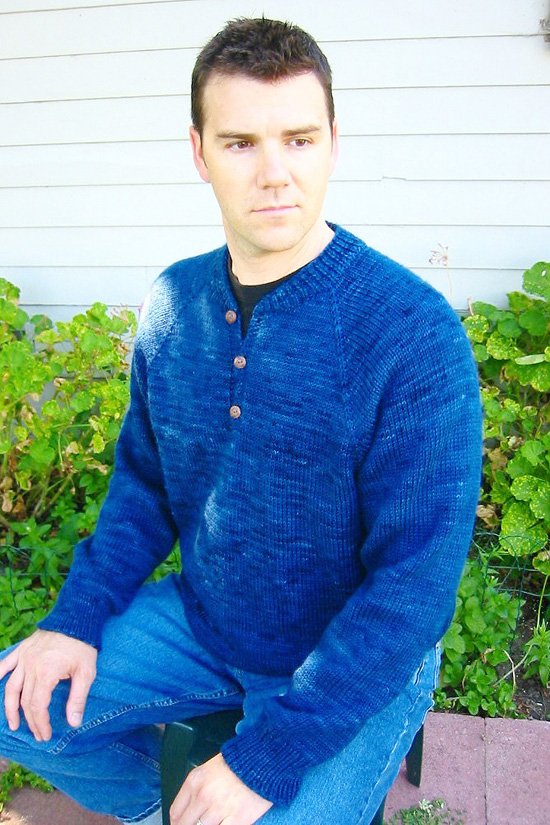 Henley Neck Down Pullover for Men