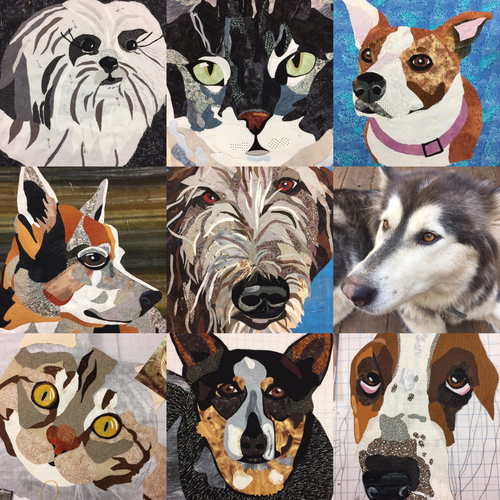 Love of Pets Fabric Collage