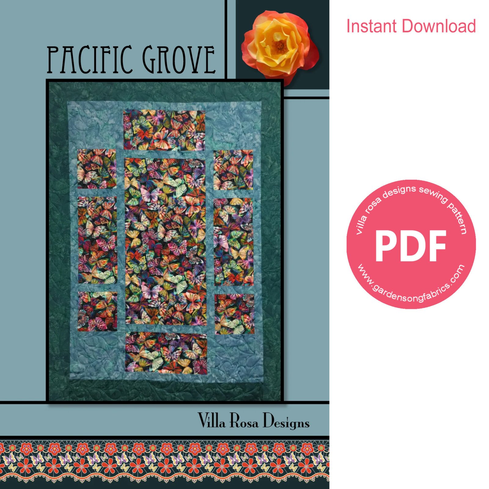 Villa Rosa Designs Pacific Grove PDF Digital Quilt Pattern