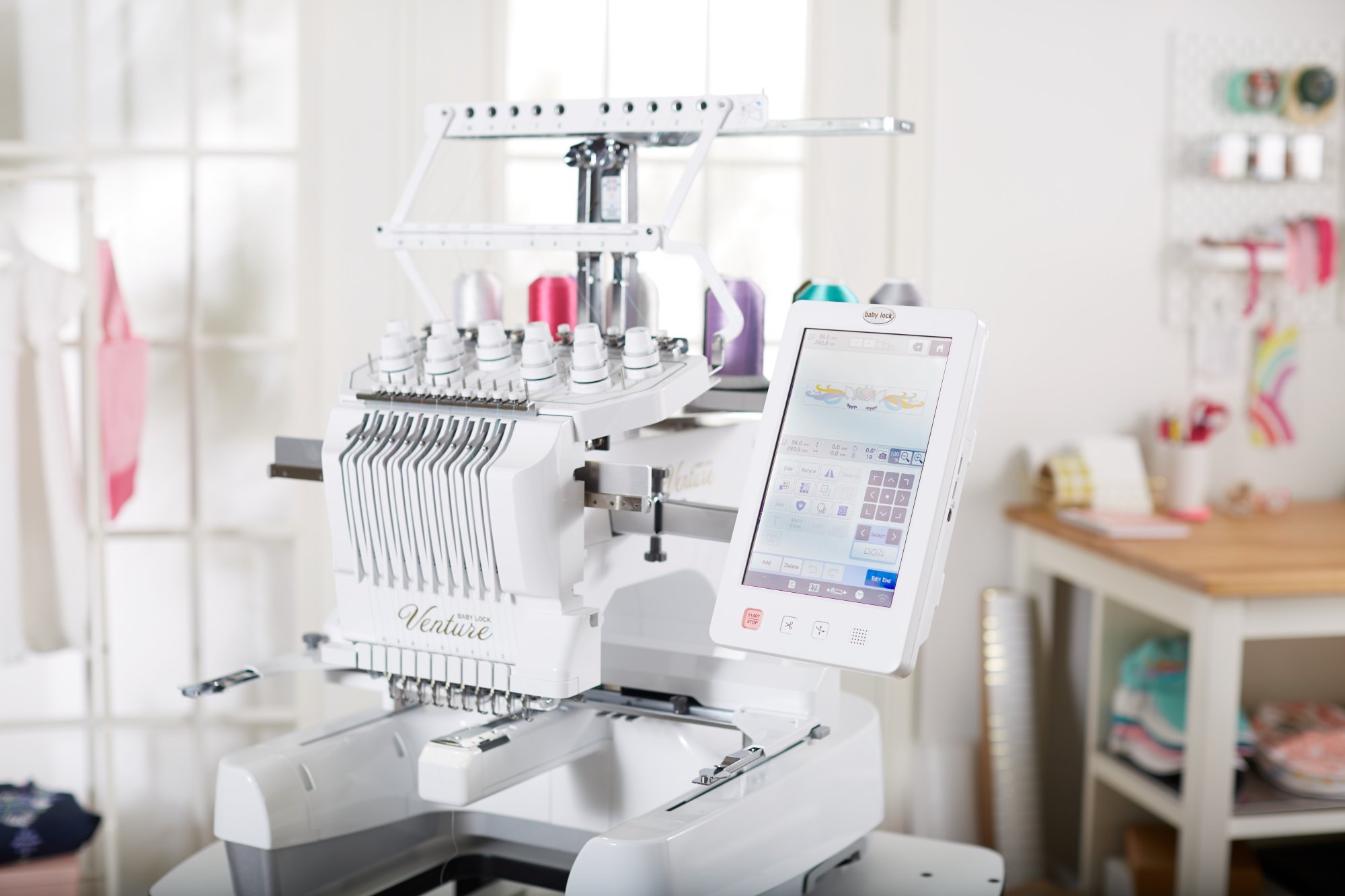 Baby Lock Venture Embroidery Machine with Table