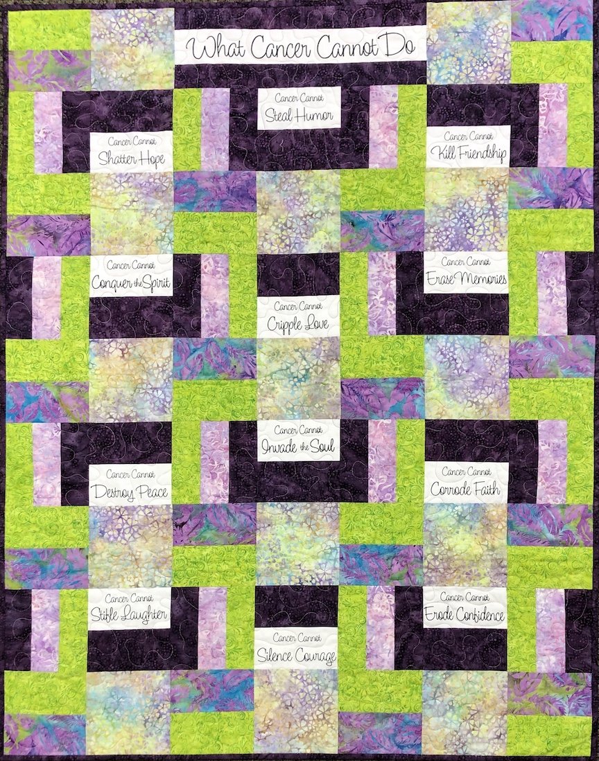 What Cancer Cannot Do Green/Purple Quilt Kit