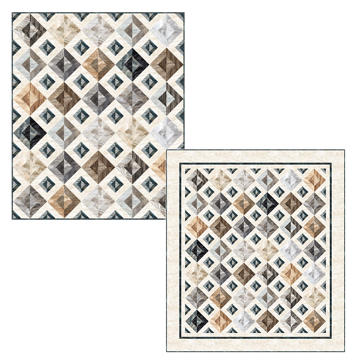 ROOF TOPS Throw Quilt Kit 75.5x 87.5