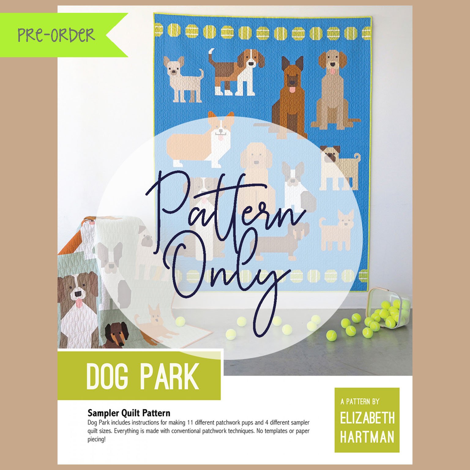 Dog Park Block of the Month by Elizabeth Hartman