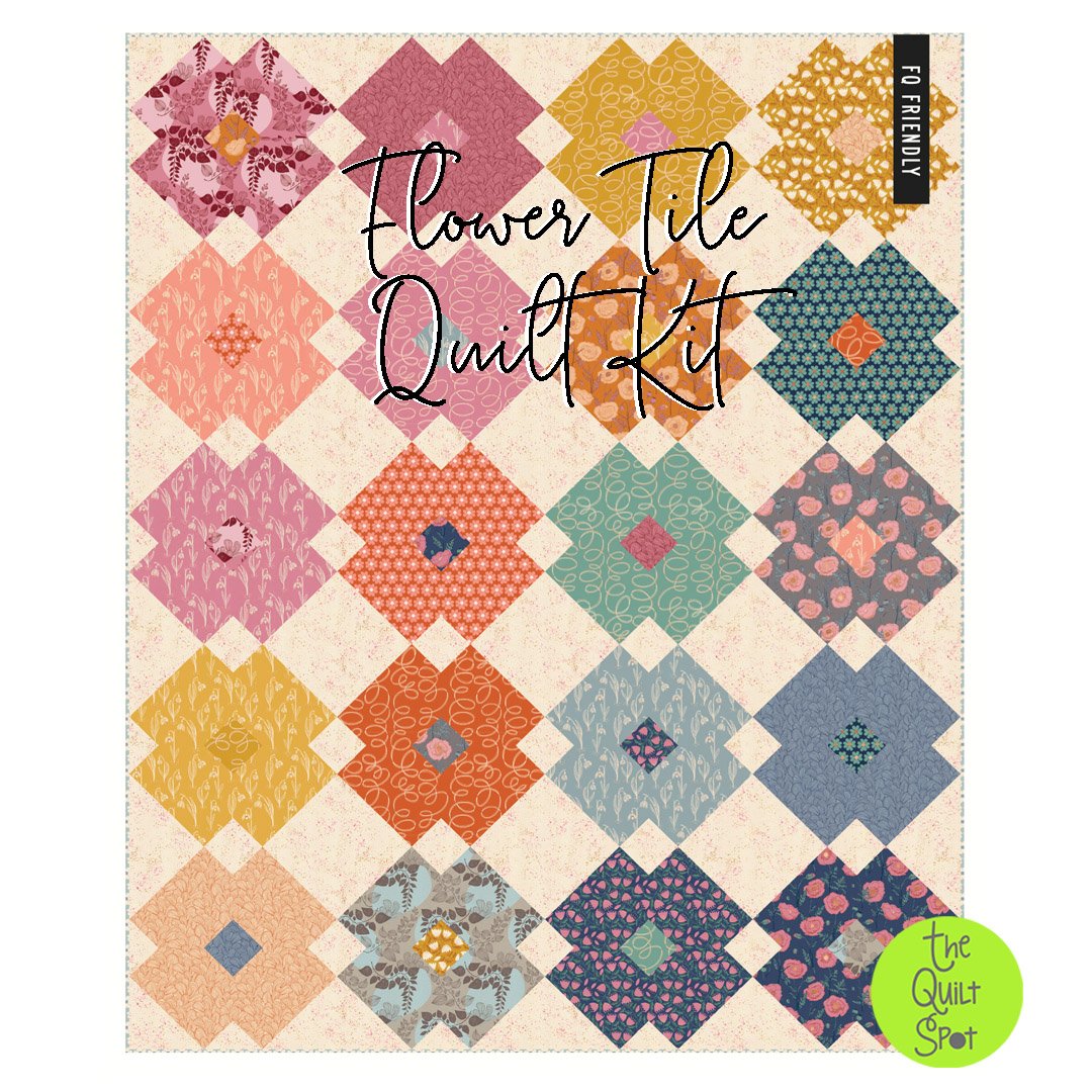 Flower Tile Quilt Kit featuring Unruly Nature by Jen Hewitt of Ruby