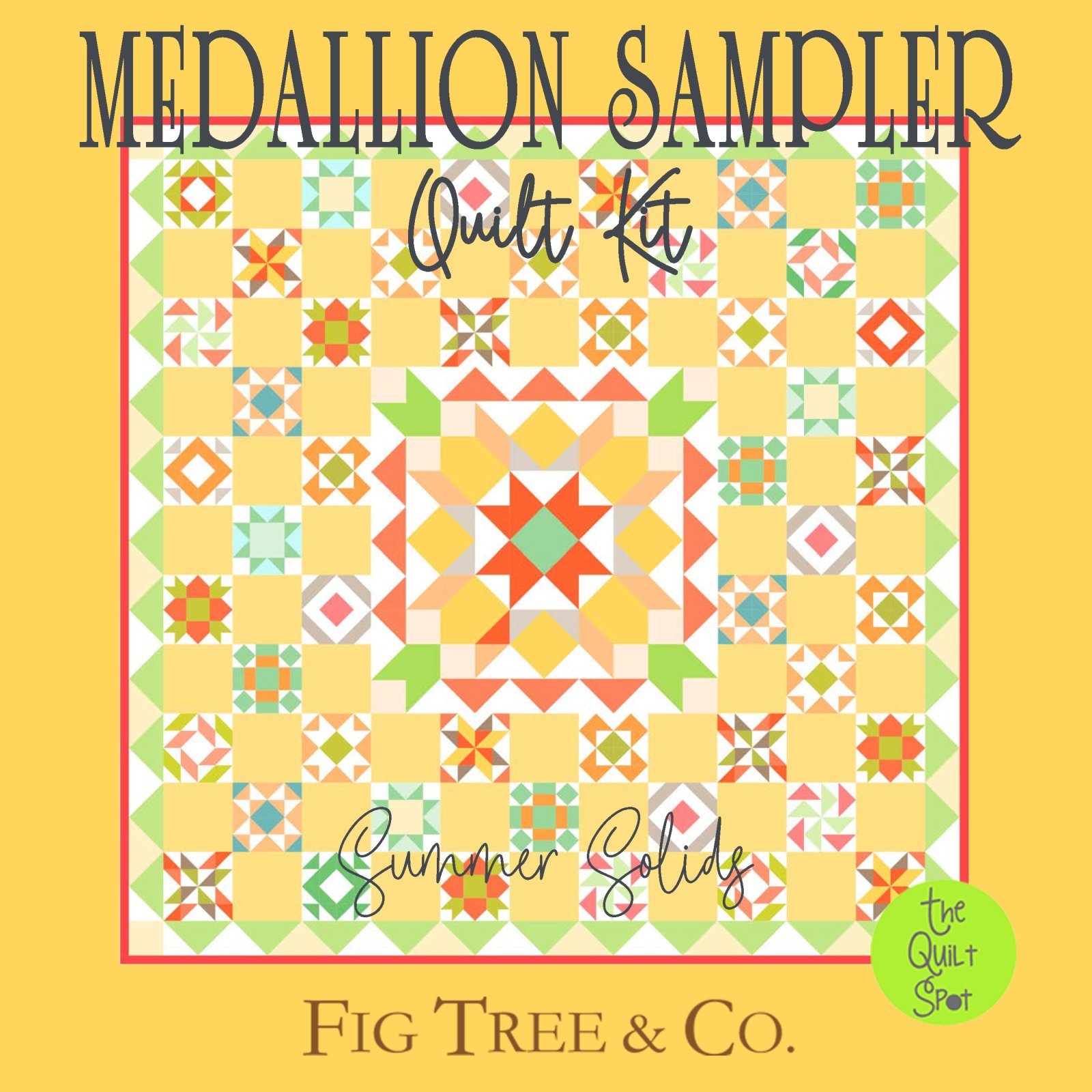Medallion Sampler Quilt Kit by Fig Tree Quilts Summer Solid Edition