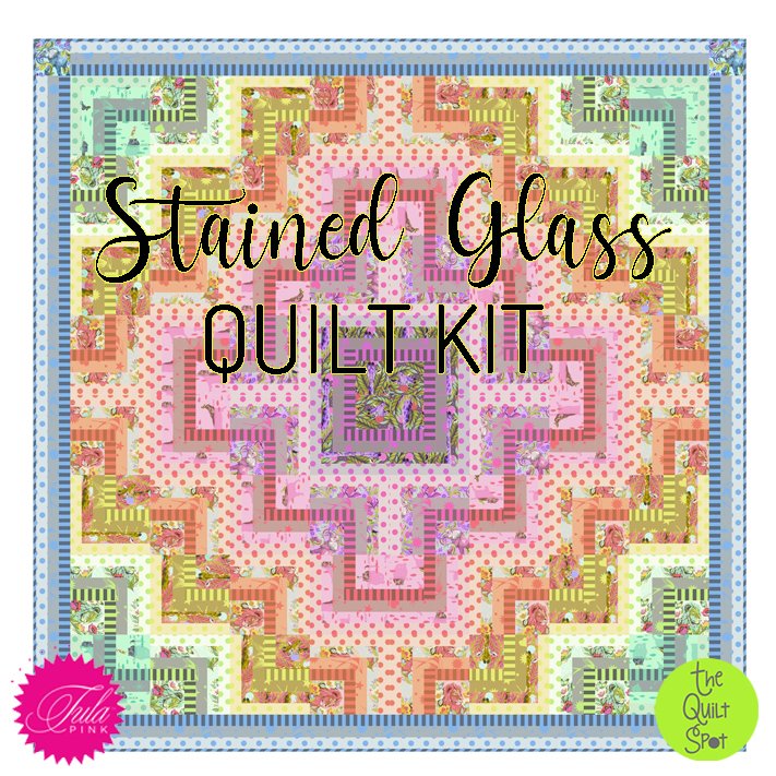 Stained Glass Quilt Kit featuring Everglow by Tula Pink