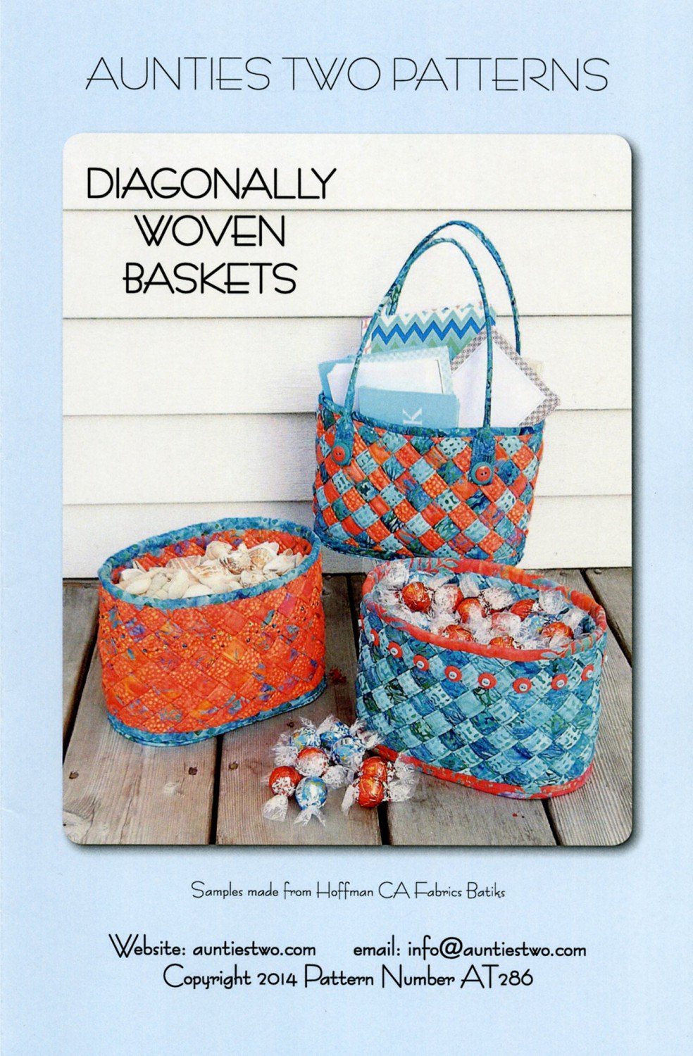 zAunties Two Diagonally Woven Baskets Pattern 850616002864