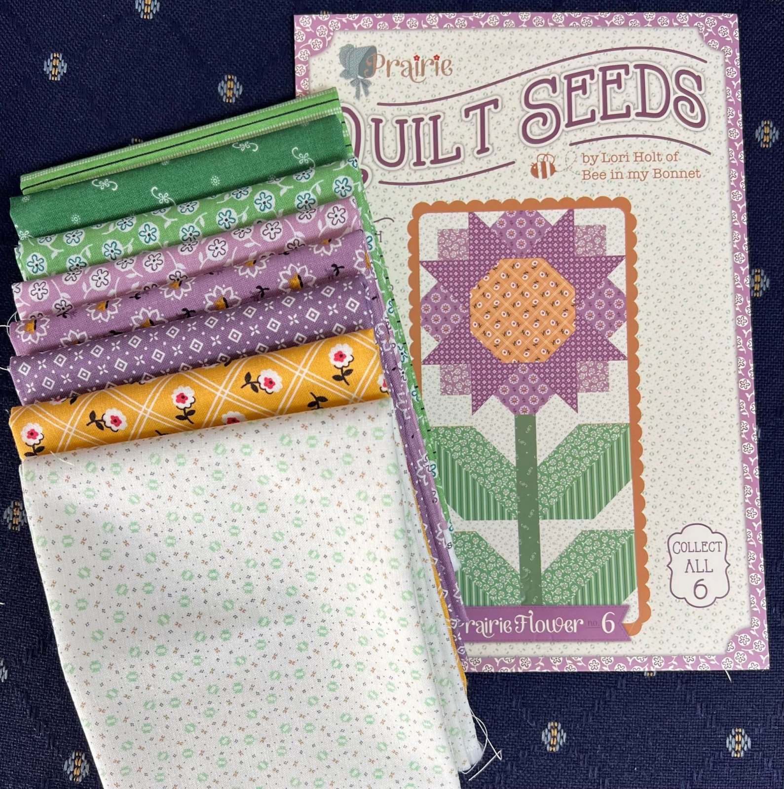 Prairie Quilt Seeds Flower 6 Fabric Bundle