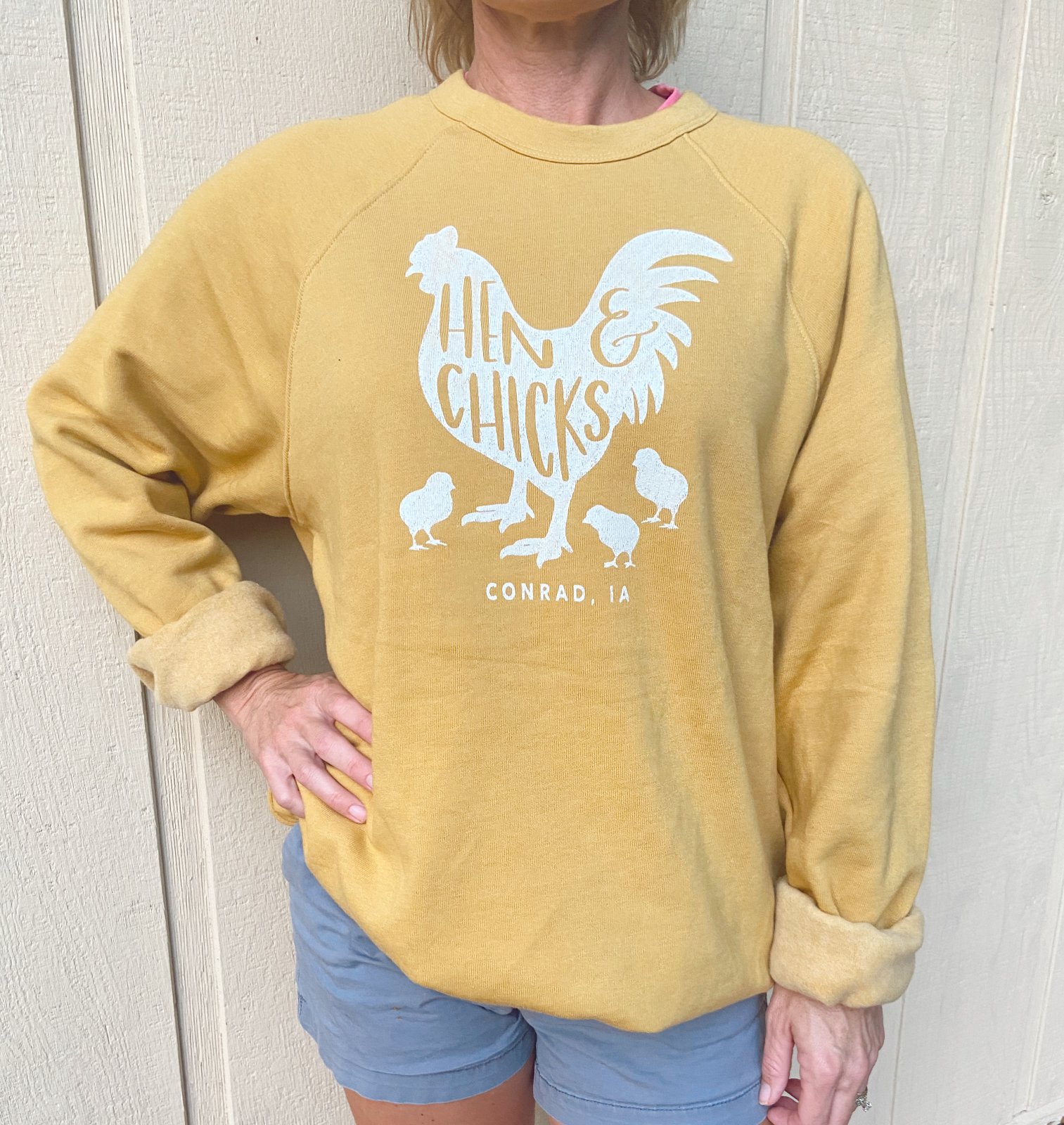 Long Sleeve Ragland Sweatshirt Heather Mustard