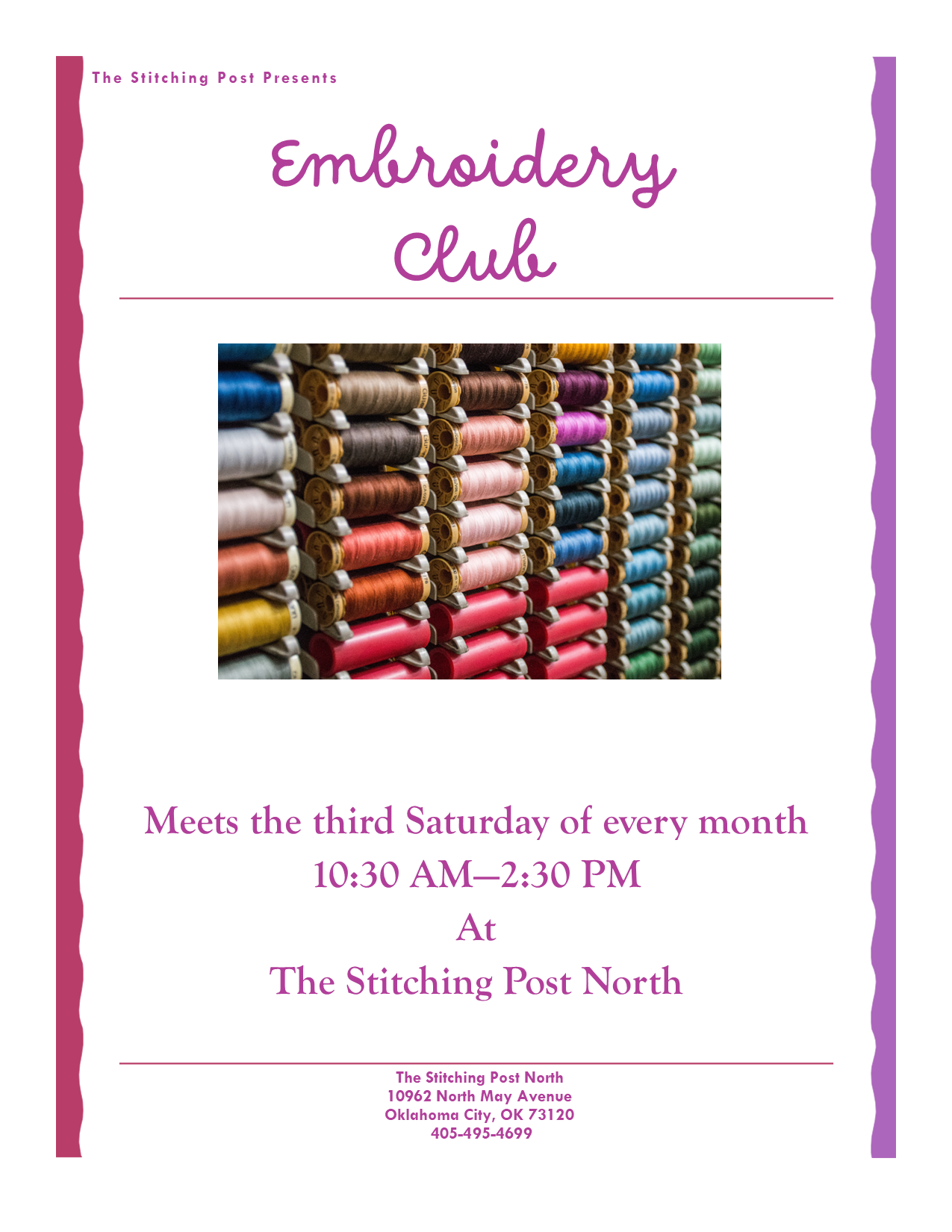 Embroidery Club at The North Store February 2024