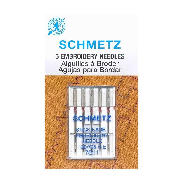 1745 Embroidery Needles Carded 75/11 5 count by Schmetz 1630