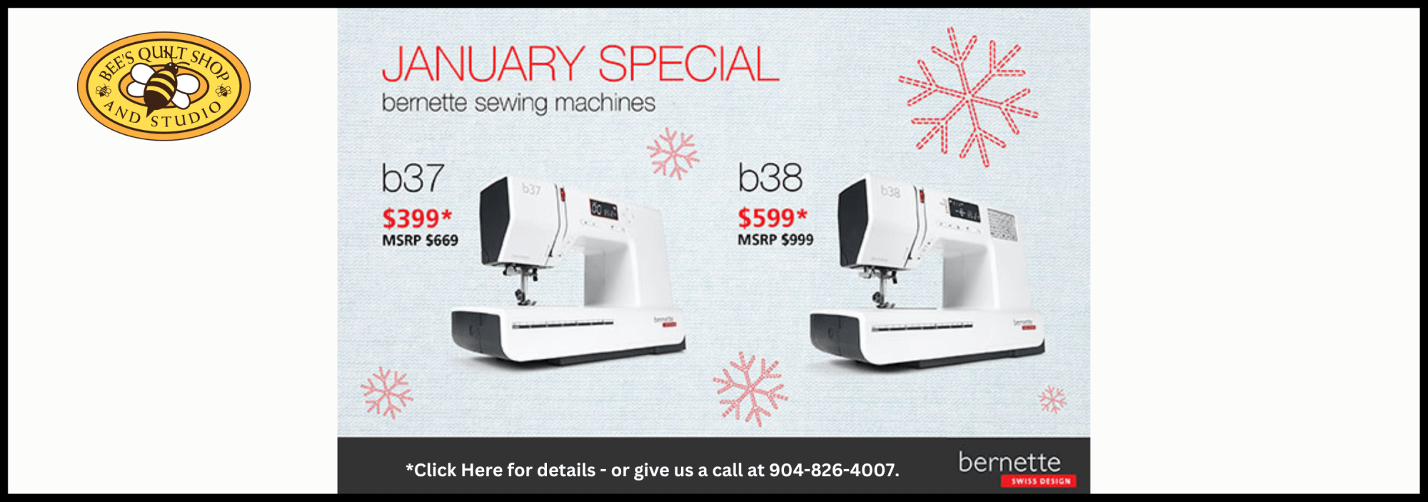 Bee's Quilt Shop, St. Augustine For Your Best Deal On Bernina Machines!