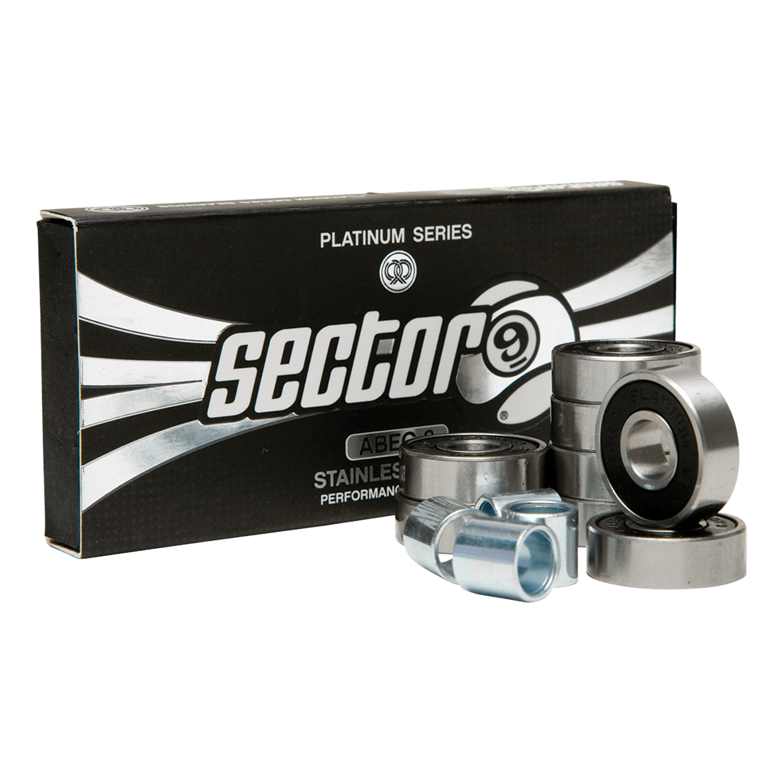 Sector 9 Platinum Stainless Steel Bearing 8 pack