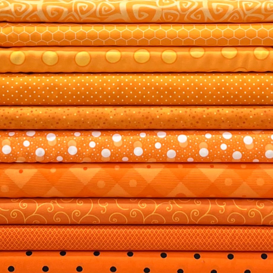 Chubby Orange Kitty 10 Fat Quarters
