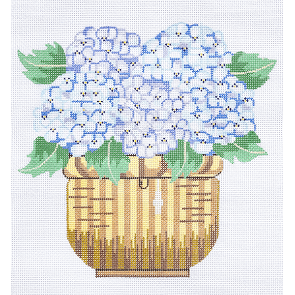 NANTUCKET BASKET WITH HYDRANGEA