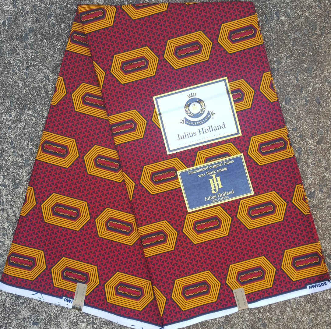 Red and Gold Dutch Wax Fabric 1062