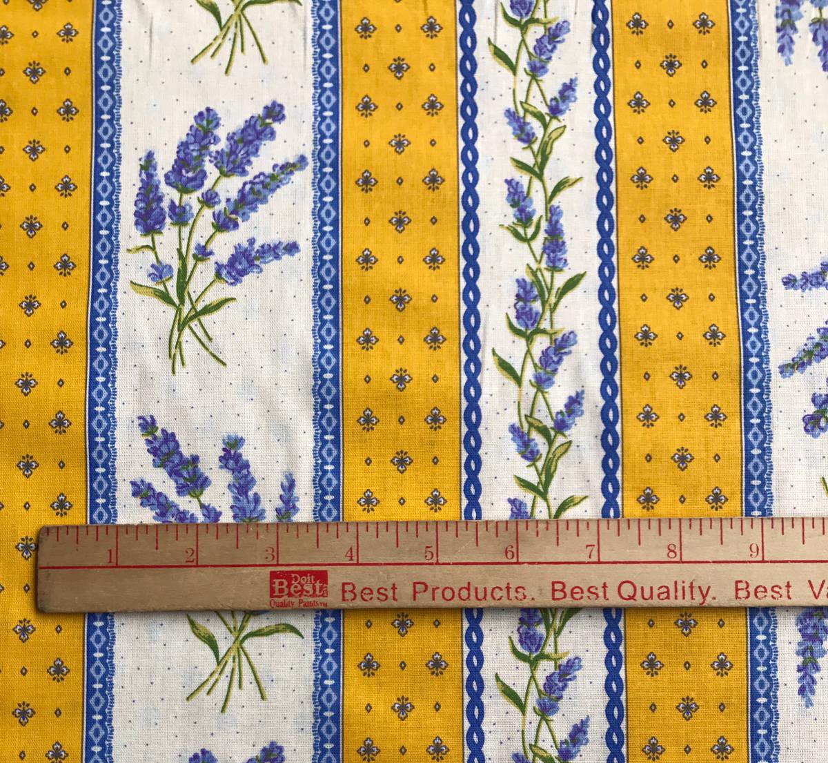 Yellow Lavender border fabric 663