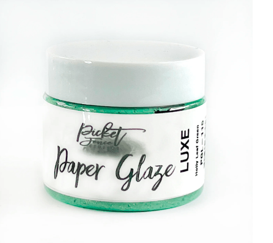 Picket Fence Paper Glaze Luxe Holly Leaf Green 2 oz Jar 602309347956